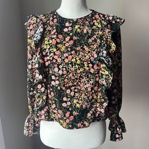 Zara Floral Top with Ruffles